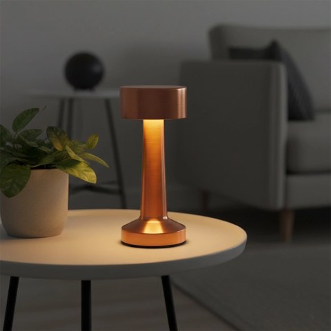 Lampka Stołowa LED Złota 21 cm Akumulator 3 Tryby Ściemnianie USB