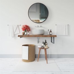 Lustro Ścienne Drewniane Czarne Okrągłe VILDE 50 cm