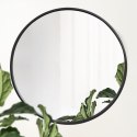 Lustro Ścienne Drewniane Czarne Okrągłe VILDE 50 cm