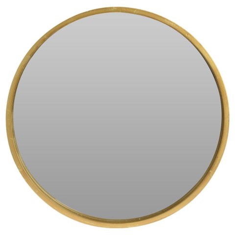 Lustro Ścienne Drewniane Złote Okrągłe Ozdobne Dekoracyjne VILDE 50 cm