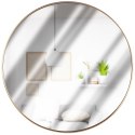 Lustro Ścienne Złote Okrągłe 50 cm VILDE Metalowa Rama Styl Glamour