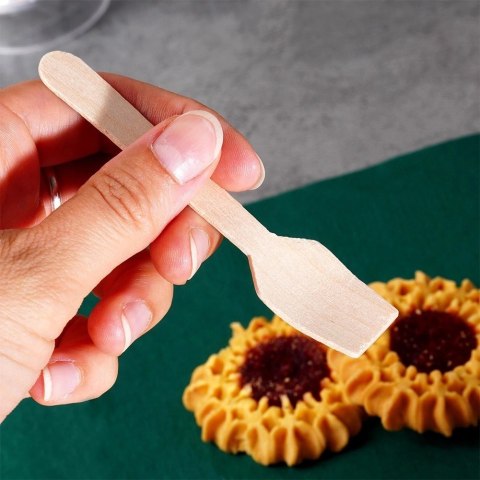 Łyżeczki Jednorazowe Drewniane Eko 30 szt. Desery Lody Biodegradowalne